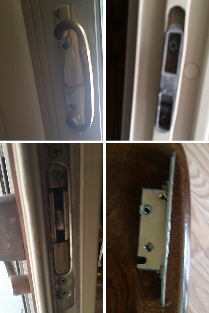 User submitted photos of patio door hardware.