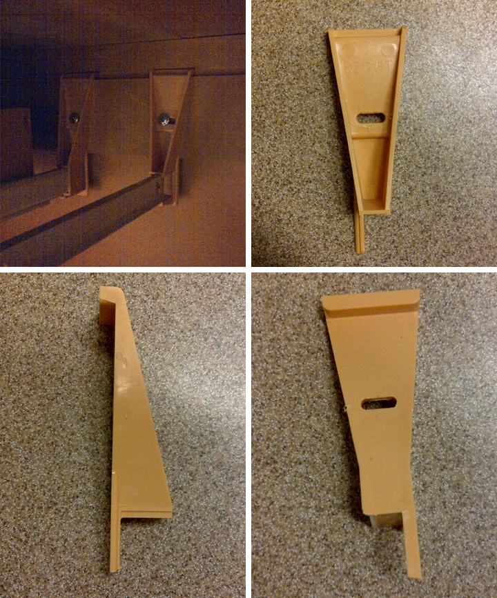 User submitted photos of a drawer bracket.