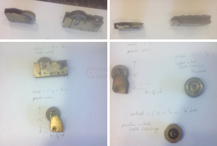 User submitted photos of patio door rollers.
