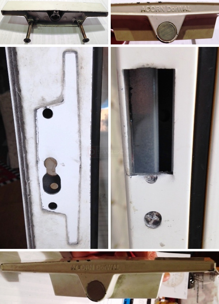 User submitted photos of patio door hardware.