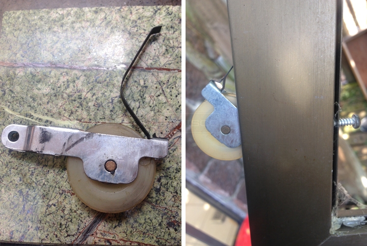 User submitted photos of a patio door roller.