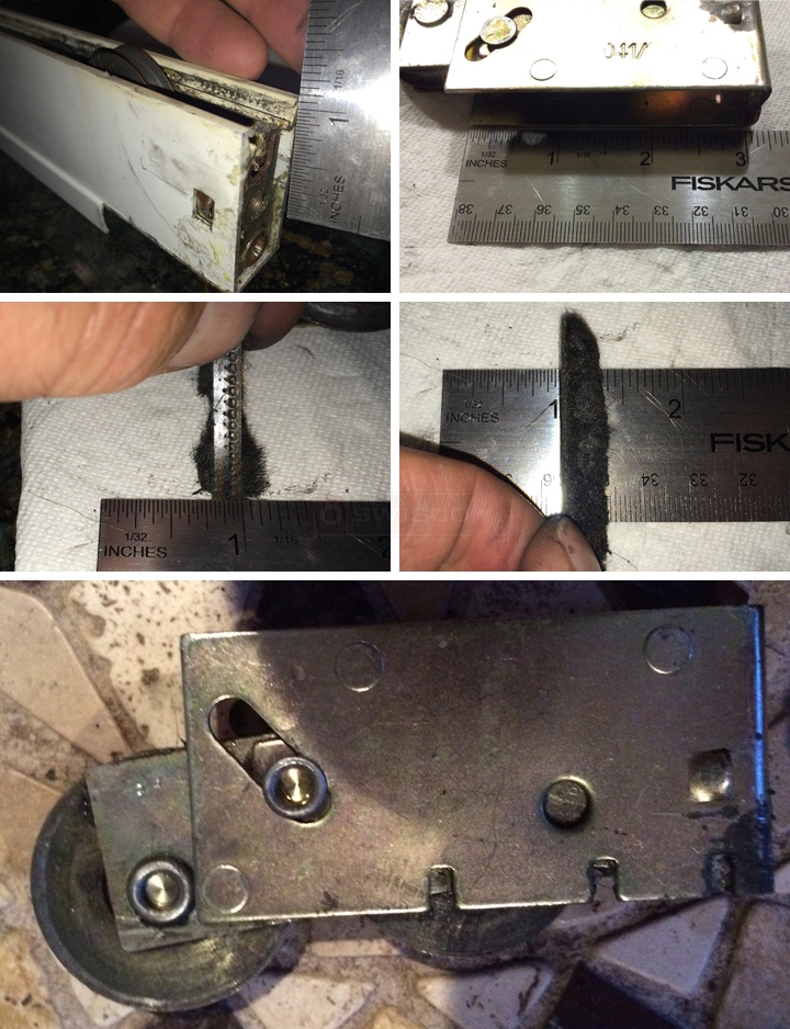 User submitted photos of a patio door roller.