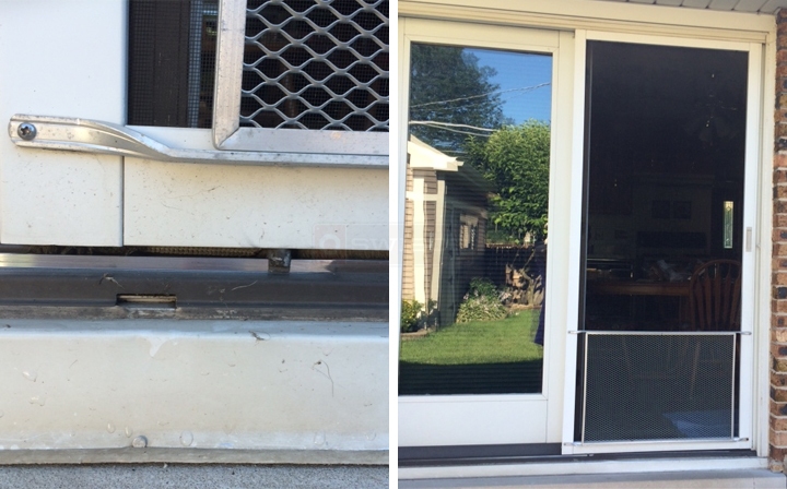 User submitted photos of patio door hardware.