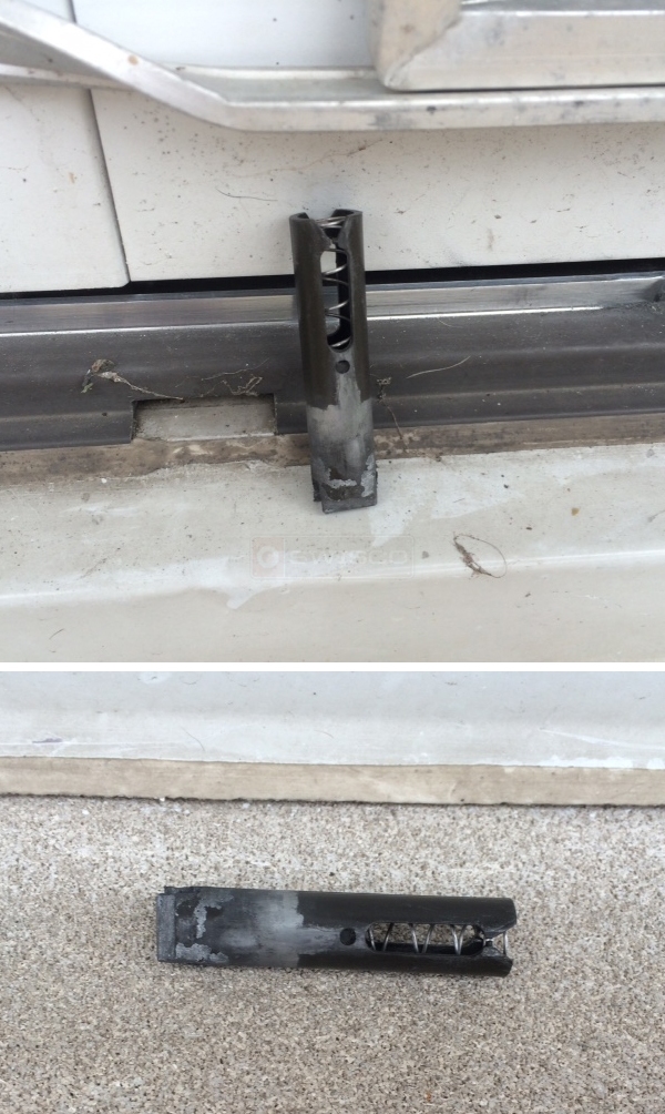 User submitted photos of patio door hardware.