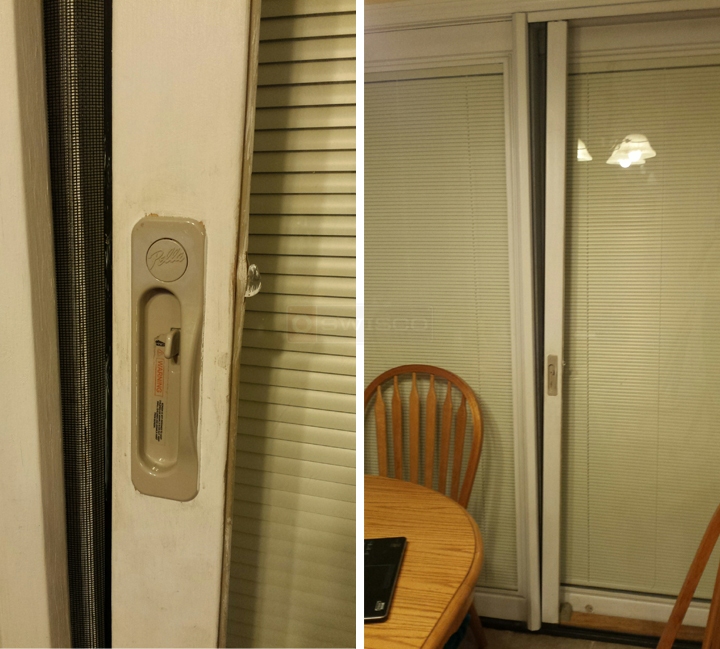 User submitted photos of patio door hardware.