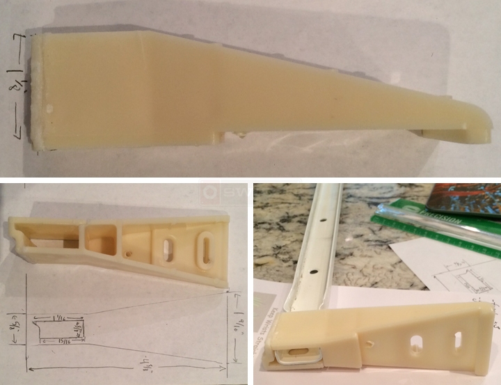 User submitted photos of a drawer bracket.