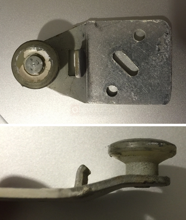 User submitted photos of a closet door roller.