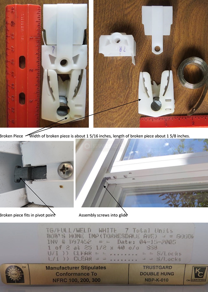 User submitted photos of window hardware.