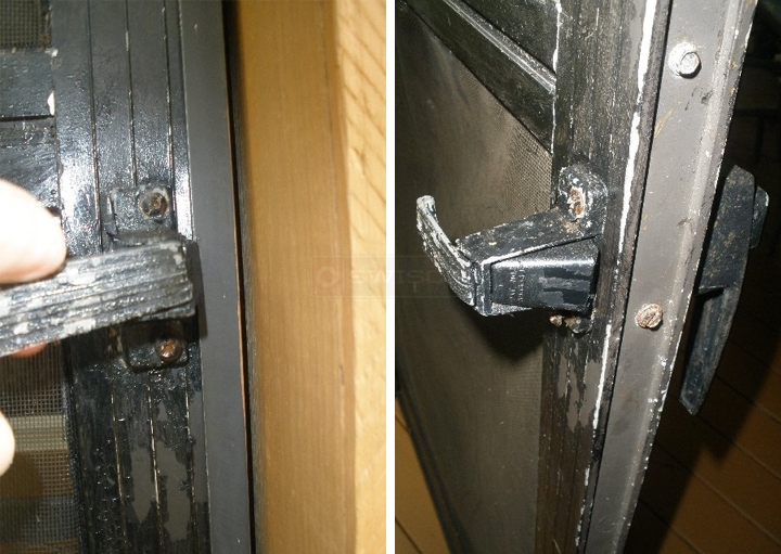 User submitted photos of a storm door latch.