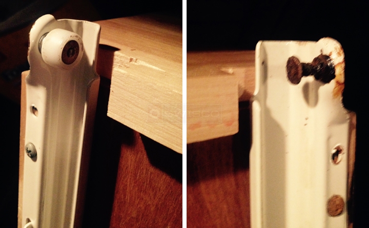 User submitted photos of a drawer roller.