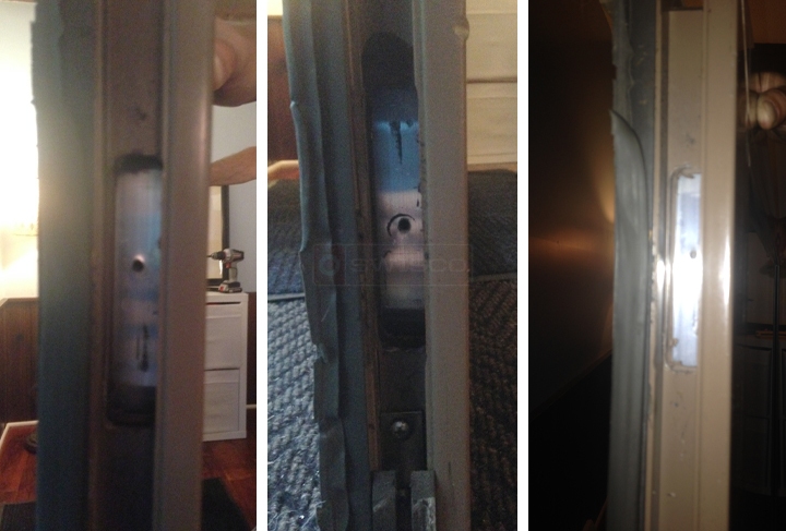 User submitted photos of patio door hardware.