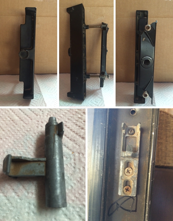 User submitted photos of patio door hardware.