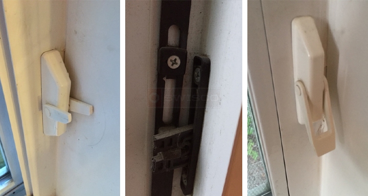 User submitted photos of a window lock.