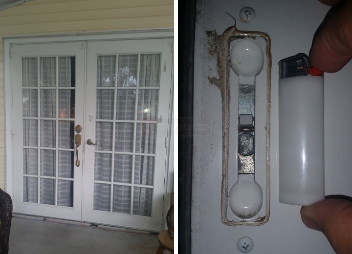 User submitted photos of french door hardware.