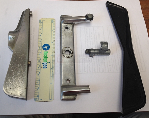 User submitted photos of patio door hardware.