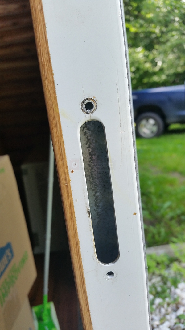 User submitted a photo of patio door hardware.