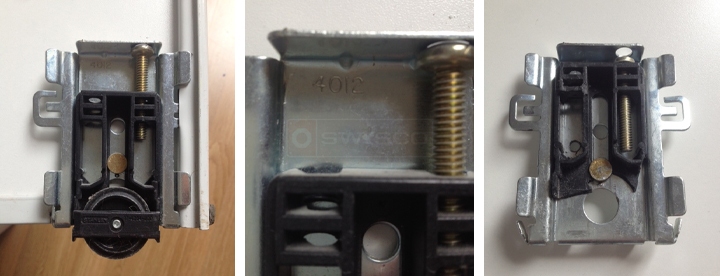 User submitted photos of closet door rollers.