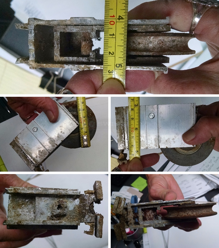 User submitted photos of a patio door roller.