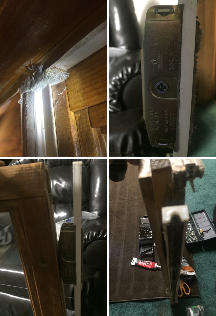 User submitted photos of patio door hardware.