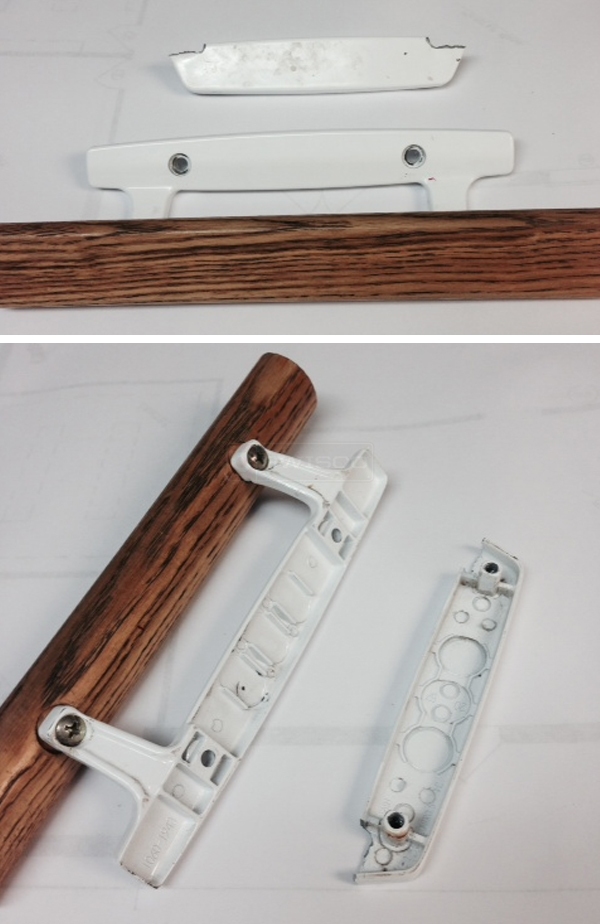 User submitted photos of a patio door handle set.