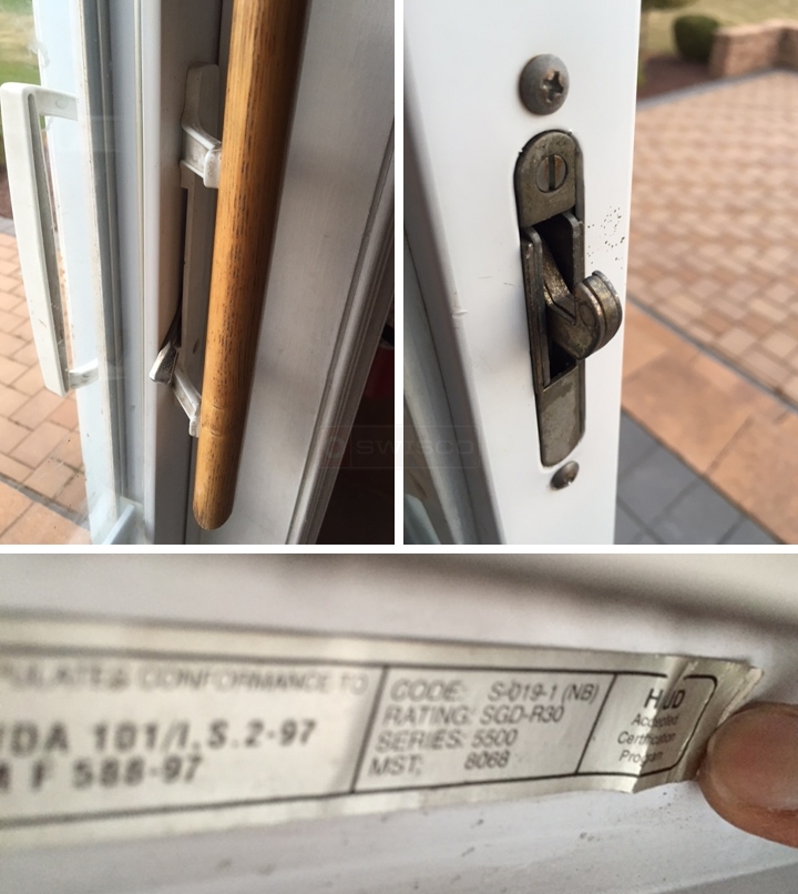 User submitted photos of patio door hardware.
