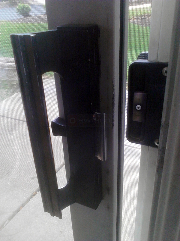 User submitted photos of patio door hardware.
