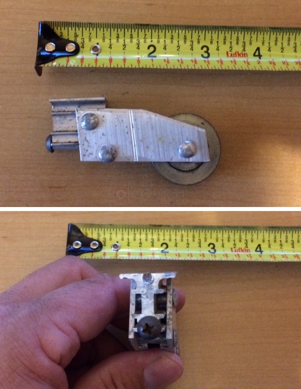 User submitted photos of a patio door roller.