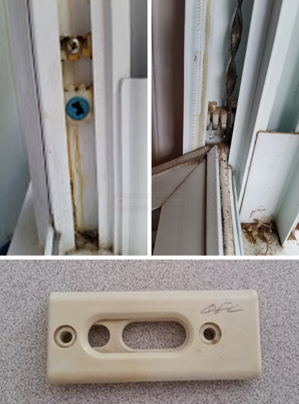 User submitted photos of window hardware.