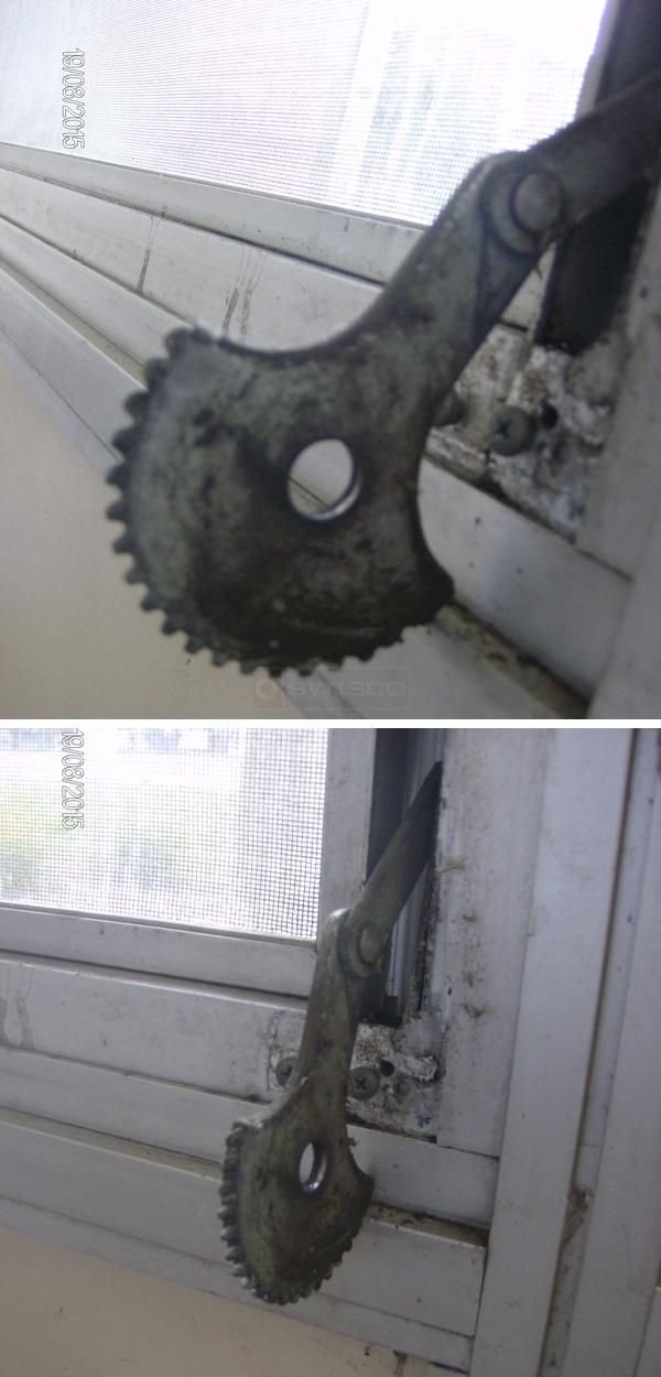 User submitted photos of window hardware.