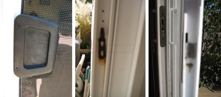 User submitted photos of patio door hardware.