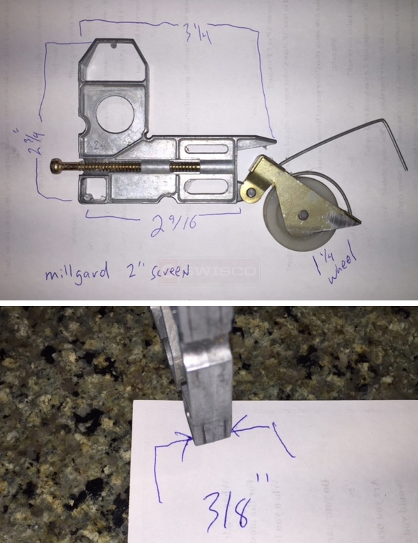 User submitted photos of a screen door roller.