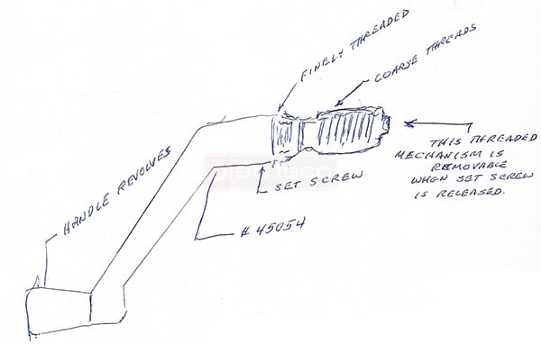 User submitted a diagram of a window operator handle.