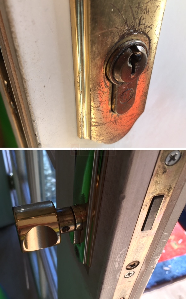 User submitted photos of door hardware.