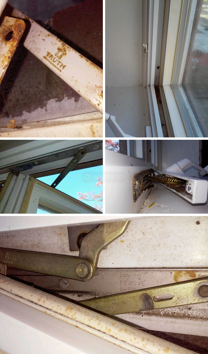 User submitted photos of window hardware.