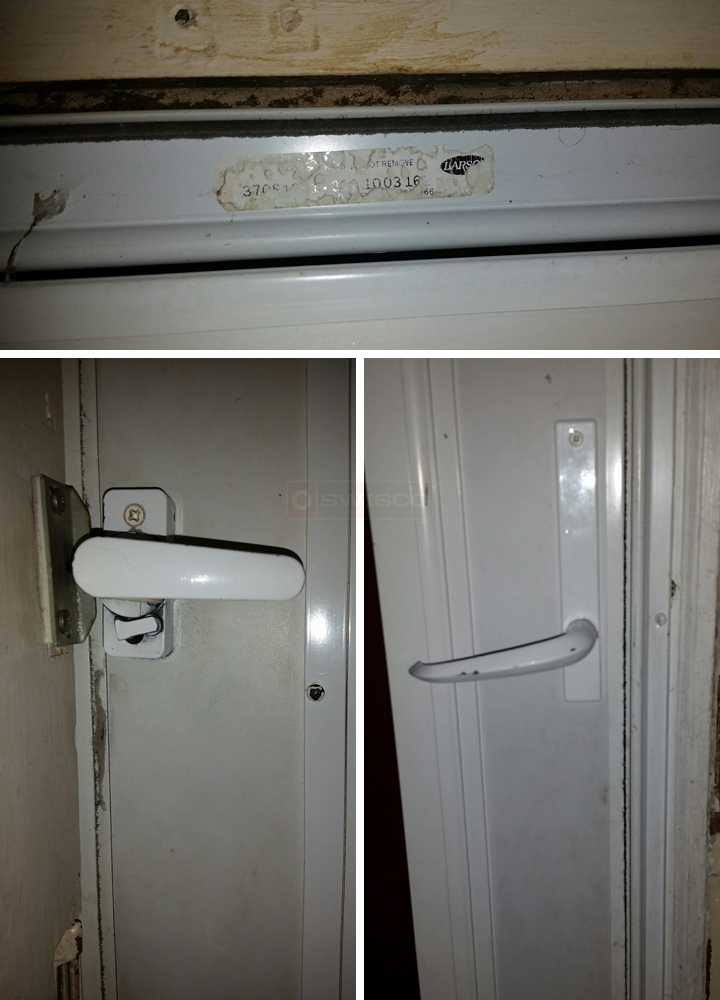 User submitted photos of storm door hardware.