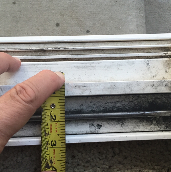 User submitted a photo of patio door track.