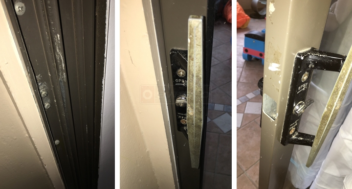 User submitted photos of patio door hardware.