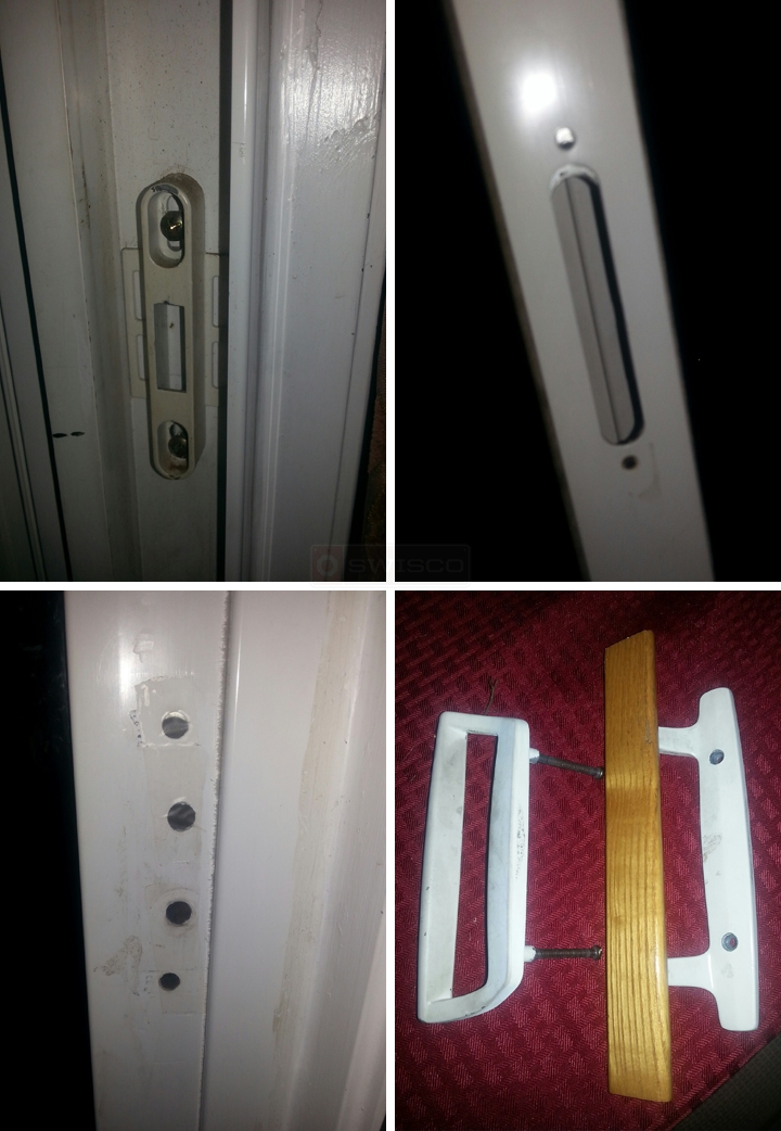 User submitted photos of patio door hardware.