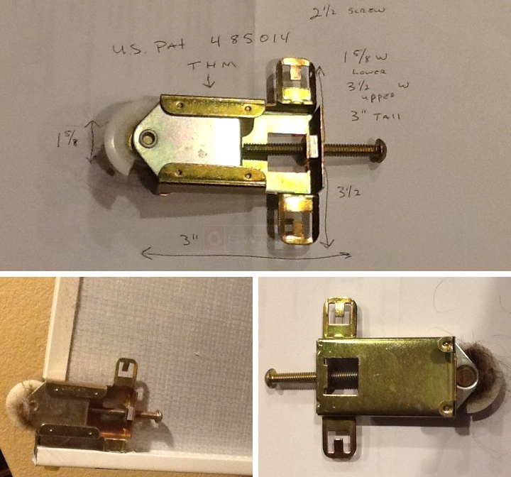 User submitted photos of a mirror closet door roller.