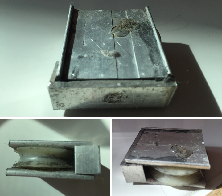 User submitted photos of a closet door roller.