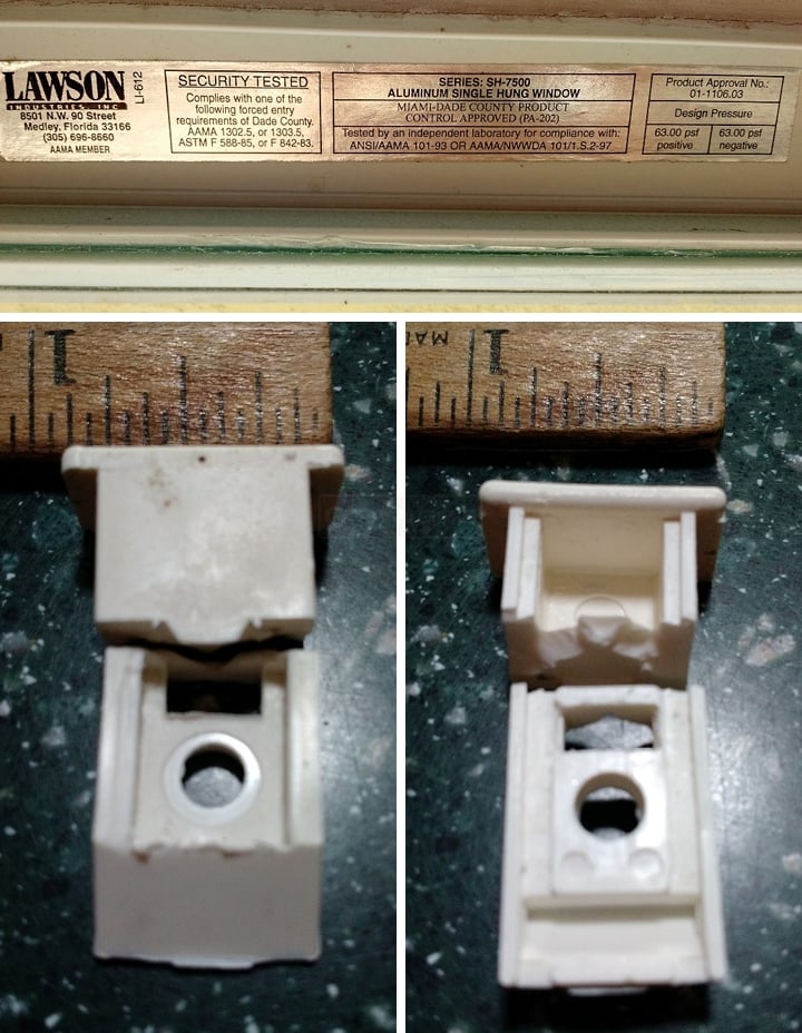 User submitted photos of a top sash guide.