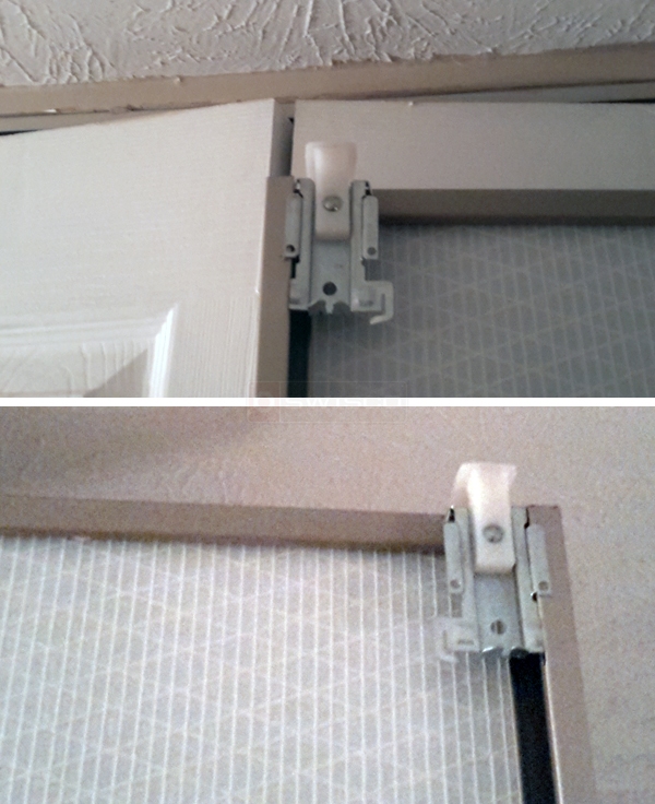 User submitted photos of closet door hardware.