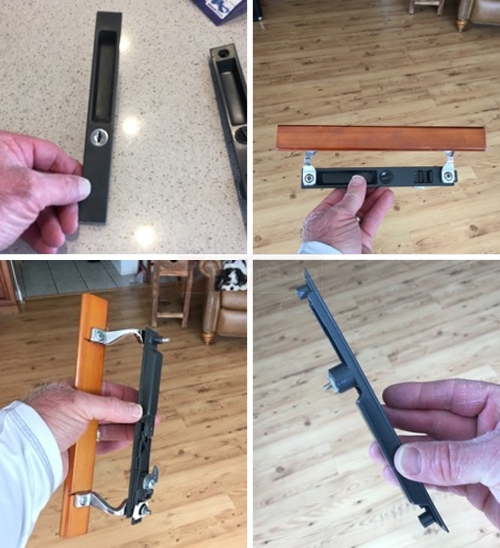 User submitted photos of patio door hardware.