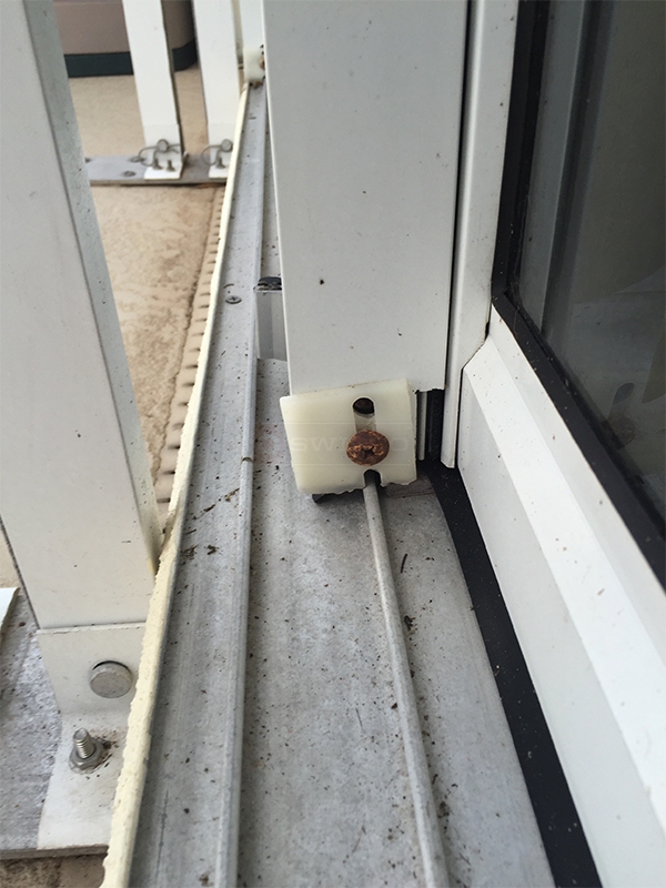 User submitted a photo of patio door hardware.