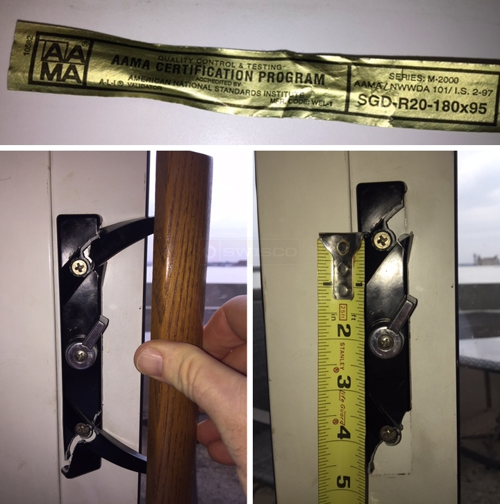 User submitted photos of patio door hardware.