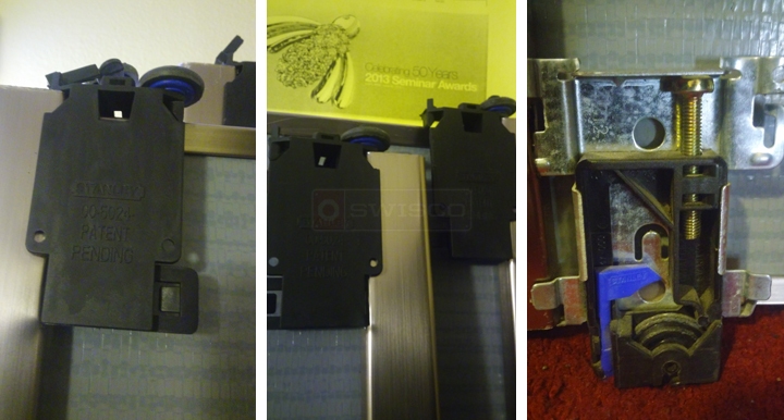 User submitted photos of closet door hardware.