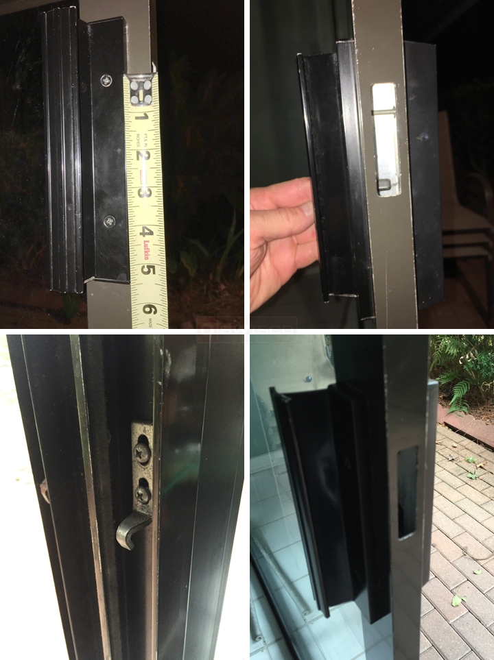 User submitted photos of patio door hardware.