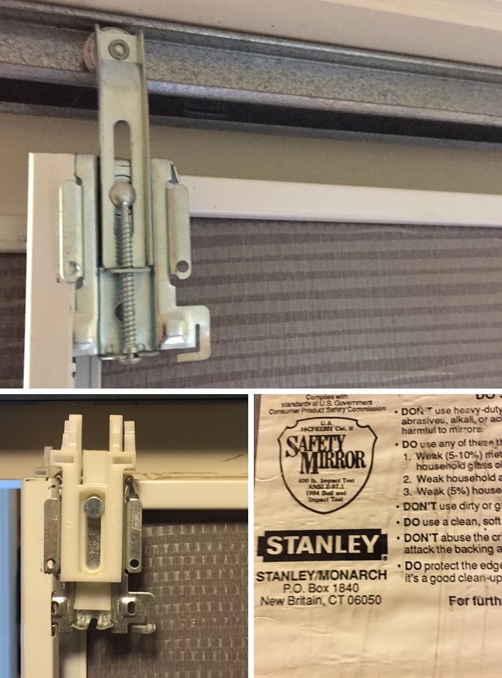 User submitted photos of closet door hardware.