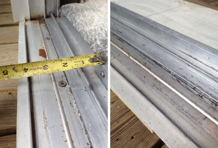 User submitted photos of a patio door track.