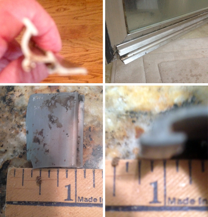 User submitted photos of shower door hardware.